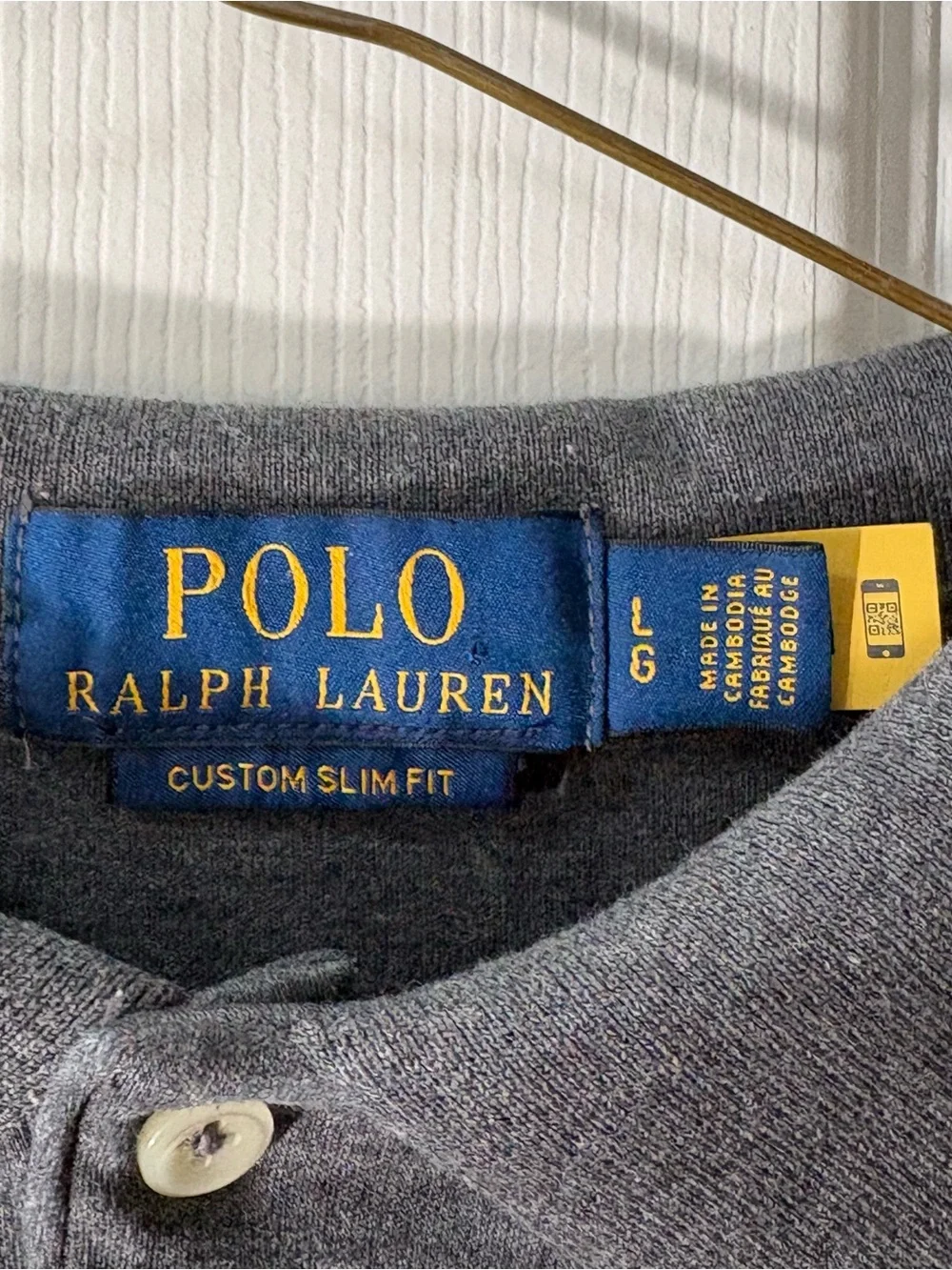 Boys Ralph Lauren Polo Gray Short Sleeve Shirt with Embroidered Pony Size L